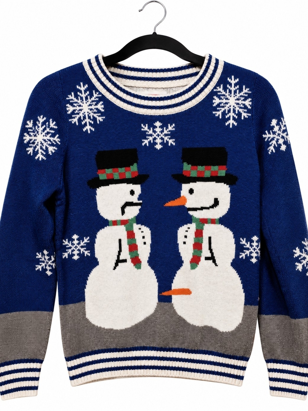 Tipsy Elves Women’s Small Snowman Christmas Ugly Sweater Blue Holiday